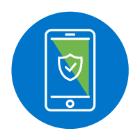 icon of a phone with secure badge