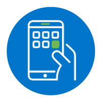 Icon of phone using an app