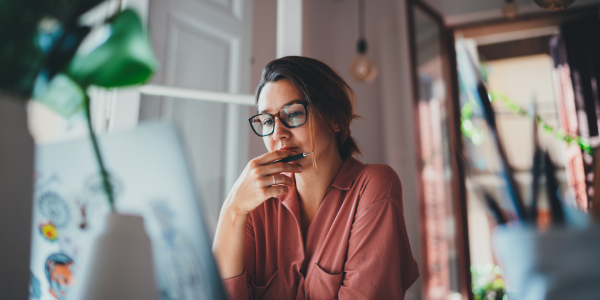 woman on a laptop computer
