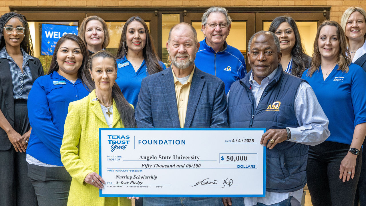 Texas Trust Gives Foundation & Angelo State University sign scholarship pledge