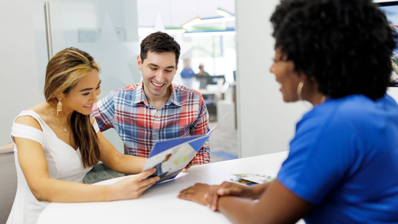 Overjoyed young people joke chat brainstorm