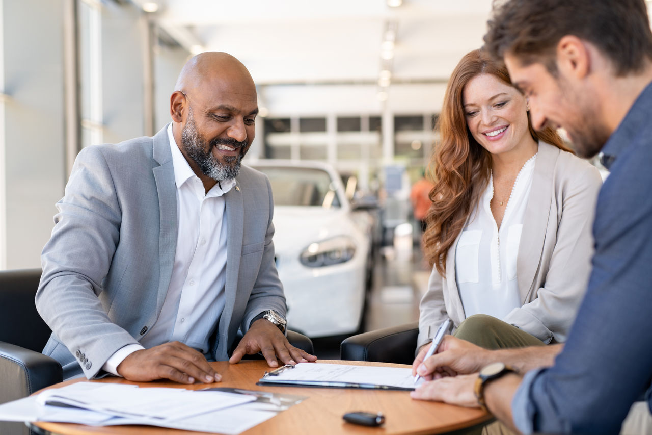 Couple at a dealership
